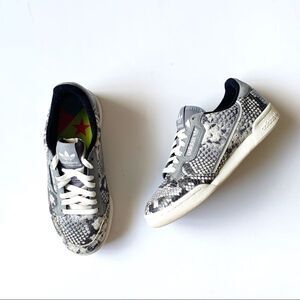 Adidas Originals Continental 80 Snakeskin Print Leather Lace Up Sneakers